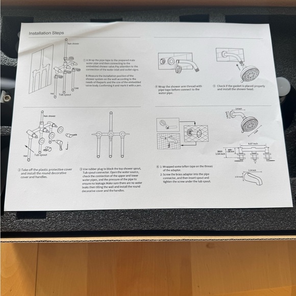 NEW - NEVER USED Bathroom Shower Faucet Set - Matte Black - Picture 4 of 13